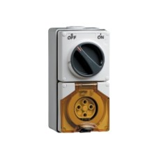 Clipsal - 56 Series Switched Socket Outlet 500V, 20A, 4 Round PIN, IP66, 3 Pole, Resistant White Electric Clipsal - 56 Series Switched Socket Outlet 500V, 20A, 4 Round PIN, IP66, 3 Pole, Resistant White Electric