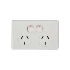 Tesla Slimline Double GPO 10amp (N/GPO2) Tesla Slimline Double GPO 10amp (N/GPO2)