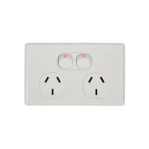 Tesla Slimline Double GPO 10amp (N/GPO2) Tesla Slimline Double GPO 10amp (N/GPO2)