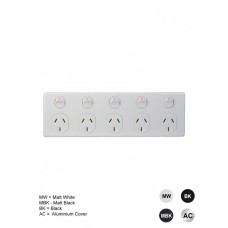 Puma - 5 Gang Fixed Power Point Double Pole 10A 250V Puma - 5 Gang Fixed Power Point Double Pole 10A 250V