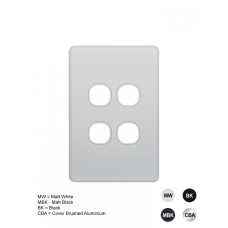 Flat Cat - Switch Plate Vertical 4 Gang (Less Mech) Flat Cat - Switch Plate Vertical 4 Gang (Less Mech)