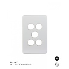 Puma - Switch Plate Vertical 5 Gang (Less Mech)