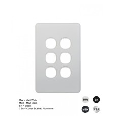 Flat Cat - Switch Plate Vertical 6 Gang (Less Mech) Flat Cat - Switch Plate Vertical 6 Gang (Less Mech)