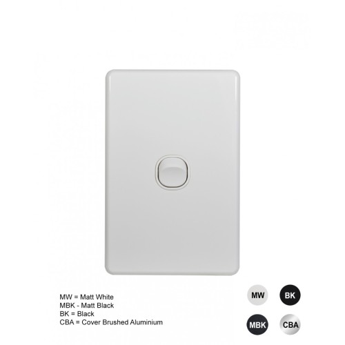 Flat Cat - Switch Vertical 1 Gang 10AX/16A 250V Flat Cat - Switch Vertical 1 Gang 10AX/16A 250V