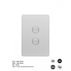 Flat Cat - Switch Vertical 2 Gang 10AX/16A 250V Flat Cat - Switch Vertical 2 Gang 10AX/16A 250V