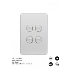 Flat Cat - Switch Vertical 4 Gang 10AX/16A 250V Flat Cat - Switch Vertical 4 Gang 10AX/16A 250V