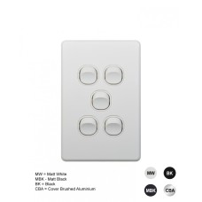 Flat Cat - Switch Vertical 5 Gang 10AX/16A 250V Flat Cat - Switch Vertical 5 Gang 10AX/16A 250V