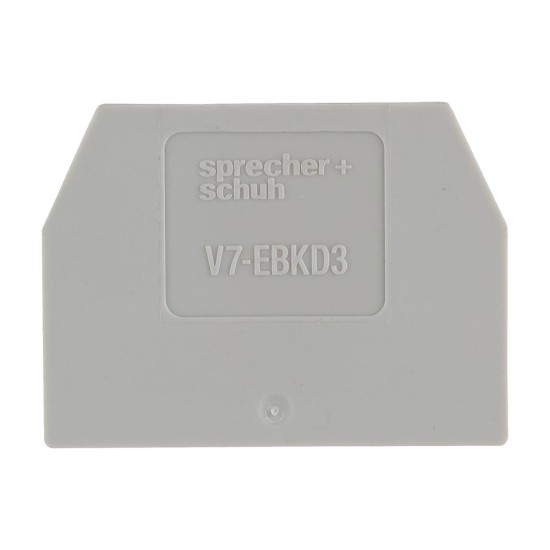 Sprecher and Schuh V7 Screw Terminals End Plate Grey for V7WKD3 and WKD3TP Terminals