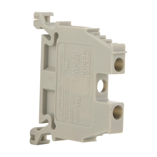 Sprecher and Schuh V7 Screw Connection Terminal 4mm 1 Level 2 Conductor Entries Grey