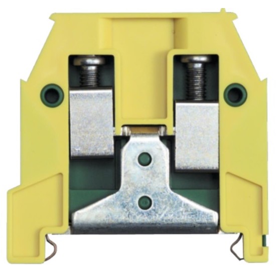 Sprecher and Schuh V7 Screw Connection Earth Terminal 10mm 1 Level 2 Conductor Entries Green Yellow