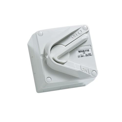 Weathershield, Surface Switch, 1 Gang, 1 Pole, 250VAC, 16A, Hoseproof, M80 Rating Weathershield, Surface Switch, 1 Gang, 1 Pole, 250VAC, 16A, Hoseproof, M80 Rating