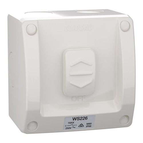 Weathershield, Switch, 1-Gang, 20A/16AX, 250VAC, IP66, Resistant Grey Weathershield, Switch, 1-Gang, 20A/16AX, 250VAC, IP66, Resistant Grey