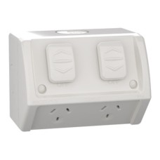 Weathershield Socket Twin, Individually Wired ,10A, 250VAC, IP54 Resistant Grey Weathershield Socket Twin, Individually Wired ,10A, 250VAC, IP54 Resistant Grey