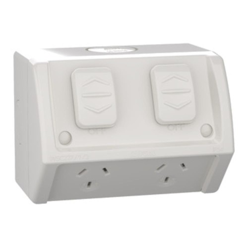 Weathershield Socket Twin, Individually Wired ,10A, 250VAC, IP54 Resistant Grey Weathershield Socket Twin, Individually Wired ,10A, 250VAC, IP54 Resistant Grey