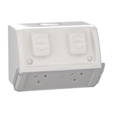 Weathershield, Socket, Twin, Flap, 10A, 250VAC, IP54 Weathershield, Socket, Twin, Flap, 10A, 250VAC, IP54