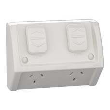 Weathershield, Socket, Flush, Twin, 10A, 250VAC, IP54 Weathershield, Socket, Flush, Twin, 10A, 250VAC, IP54