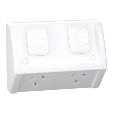 Weathershield, Socket, Flush, Twin, 10A, 250VAC, IP54, Resistant White Weathershield, Socket, Flush, Twin, 10A, 250VAC, IP54, Resistant White